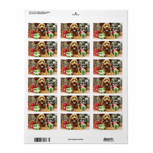 クリスマス – GoldenDoodle – クレア ラベル (フルシート)