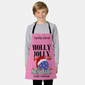 クリスマス HOLLY JOLLY PICKLEBALLY エプロン (着用した状態)