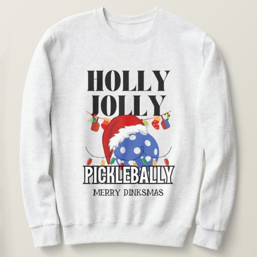 クリスマス HOLLY JOLLY PICKLEBALLY スウェットシャツ (デザイン正面)