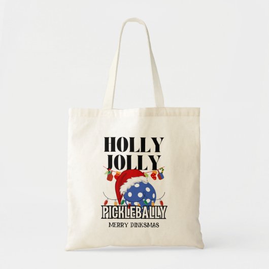クリスマス HOLLY JOLLY PICKLEBALLY トートバッグ (正面)