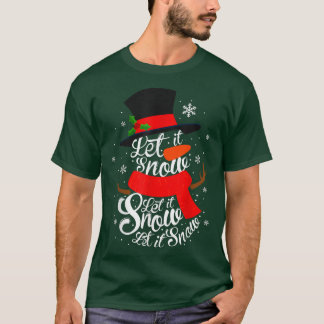 クリスマス、let It Snow、雪だるま、冬雪だるま Tシャツ