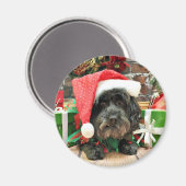 クリスマス – Lhasa Apso - Pixie マグネット (正面/裏面)