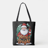 クリスマス – “Merry & Bright サンタ” トートバッグ (裏面)