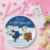 、クリスマス/Navidad、アイススケートしているOlentzero編集して下さい ペーパープレート (パーティー)