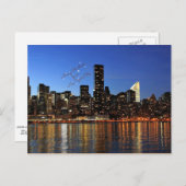 クリスマス – New York Cityスカイライン ポストカード (正面/裏面)