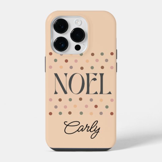 クリスマス NOEL ボヘミアン ベージュ iPhoneケース (裏面)