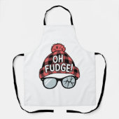 クリスマス Oh Fudge クリスマス休暇 楽しい休日 エプロン (正面)