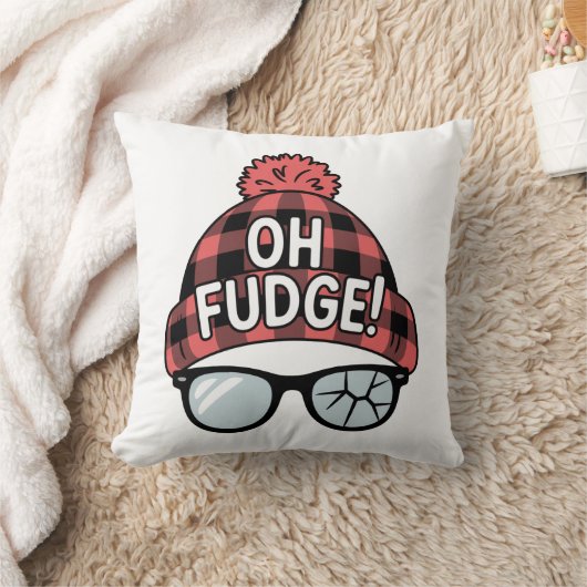 クリスマス Oh Fudge クリスマス休暇 楽しい休日 クッション (ブランケット)