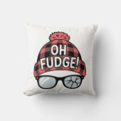 クリスマス Oh Fudge クリスマス休暇 楽しい休日 クッション (正面)