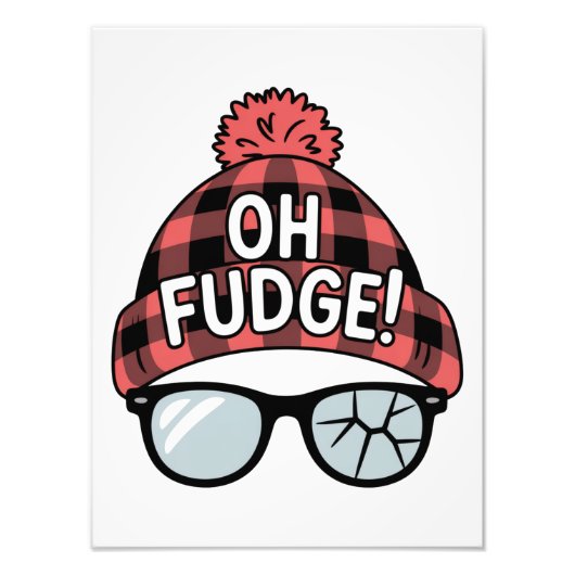 クリスマス Oh Fudge クリスマス休暇 楽しい休日  フォトプリント (正面)