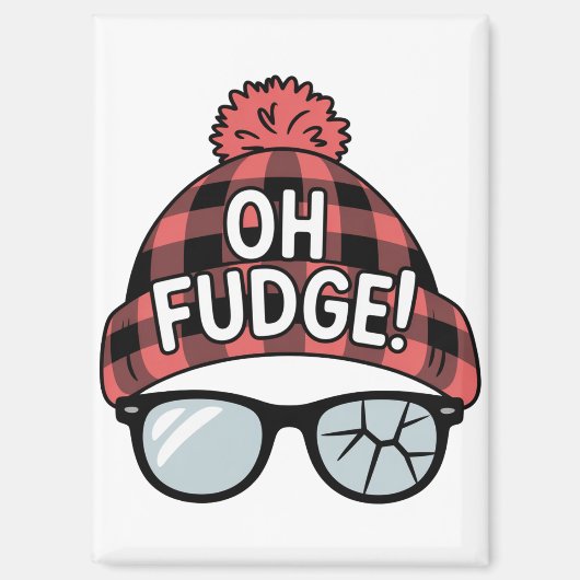クリスマス Oh Fudge クリスマス休暇 楽しい休日 マグネット (正面)