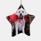 クリスマス- Schnoodle - Zoey セラミックオーナメント (右)