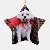 クリスマス- Schnoodle - Zoey セラミックオーナメント (裏面)