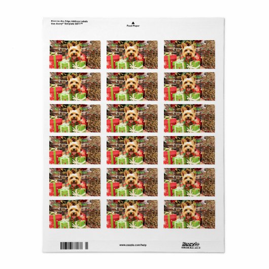 クリスマス – Silky Terrier - Haley ラベル (フルシート)