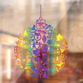 クリスマス- Tree – クリスマスアイコン付きボール1 ウィンドウサイン (シート2)