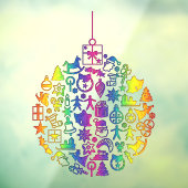 クリスマス- Tree – クリスマスアイコン付きボール1 ウィンドウサイン (シート3)