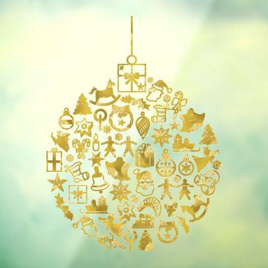 クリスマス- Tree – クリスマスアイコン付きボール2 ウィンドウサイン (シート3)