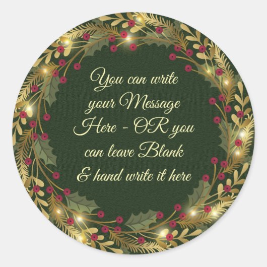 クリスマス – WCリース- PERSONLIZE ラウンドシール (正面)