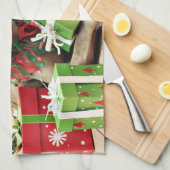 クリスマス- Weimaraner -ルーシー キッチンタオル (四つ折り)