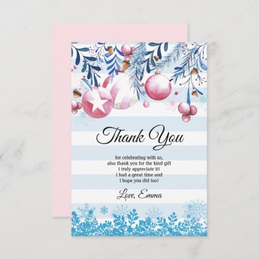 クリスマス、Xmas、ありがとうカード 招待状 (正面/裏面)