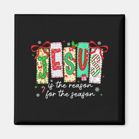 クリスマス Xmas イエスがシーズンの理由  マグネット (正面)