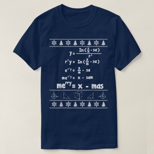 クリスマス = Xmas  ダサい 数学のクリスマス スウェッター Tシャツ (デザイン正面)