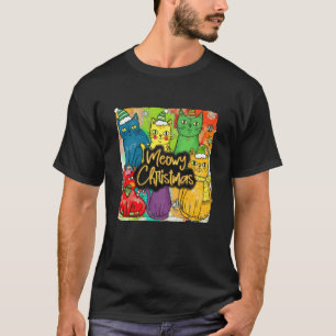 クリスマス Xmas ビブラス 猫ママ 猫好き メオウィー クリ Tシャツ