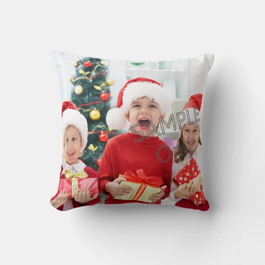 クリスマス Xmas 写真テンプレート  子供や家族 クッション (正面)