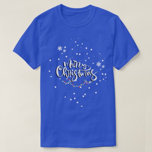 クリスマス Xmas 雪 ホリデー サンタの顔 ライト Tシャツ (デザイン正面)