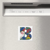 クリスマスBレター/サンタレッドリボンモノグラム マグネット (インサイチュ (食洗機))