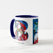 クリスマスBレター/バイオリンモノグラム付きサンタ マグカップ (正面左)