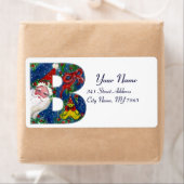 クリスマスBレター/レッドリボン付きサンタクロース ラベル (インサイチュ)