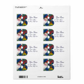 クリスマスBレター/レッドリボン付きサンタクロース ラベル (フルシート)