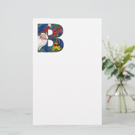 クリスマスBレター/レッドリボン付きサンタクロース 便箋 (スタンド正面)