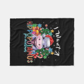 クリスマスBa1のカバがほしい フリースブランケット (正面(横))