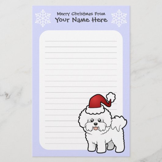 クリスマスBichon Frise 便箋 (正面)