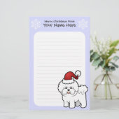 クリスマスBichon Frise 便箋 (スタンド正面)