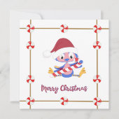 クリスマスBlueBirdキャンディーフレームのカスタマイズ シーズンカード (正面)