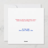 クリスマスBlueBirdキャンディーフレームのカスタマイズ シーズンカード (裏面)