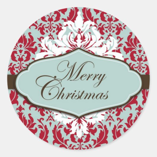 クリスマスBrocadeレトロシール ラウンドシール (正面)