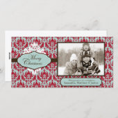 クリスマスBrocadeレトロフォトカード シーズンカード (正面/裏面)