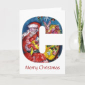 クリスマスCレター/ギフトモノグラム付きサンタ シーズンカード (正面)