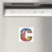 クリスマスCレター/ギフトモノグラム付きサンタ マグネット (インサイチュ (食洗機))