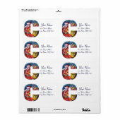 クリスマスCレター/ギフトモノグラム付きサンタ ラベル (フルシート)