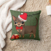 クリスマスChihuahua Feliz Navidad枕 クッション (ブランケット)