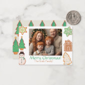 クリスマスCookieお祝いカードと家族 ノートカード (正面/裏面インサイチュ)