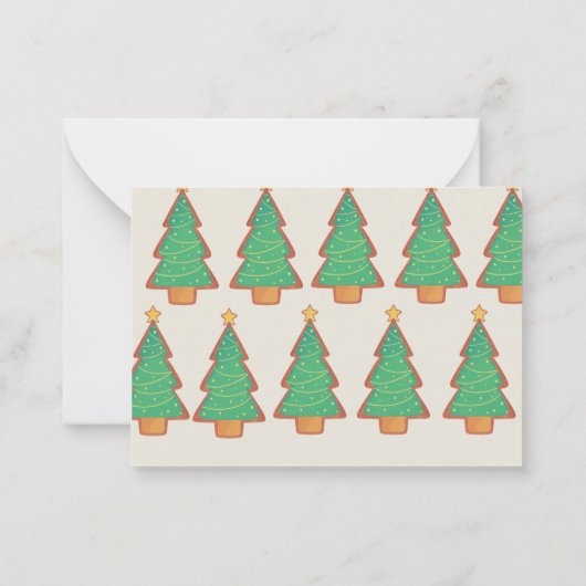 クリスマスCookieお祝いカードと家族 ノートカード (裏面)