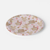 クリスマスCookieとピンクストライプクッキー ペーパープレート (アングル)