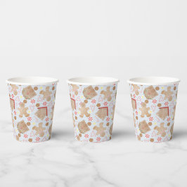 クリスマスCookieとブルーストライプ紙カップ 紙コップ