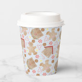 クリスマスCookieとブルーストライプ紙カップ 紙コップ (正面)